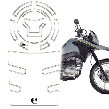 Imagem de Kit Protetor de Tanque e Bocal Resinado para Honda NXR Bros 160 2025-2026 Transparente Teu Adesivo