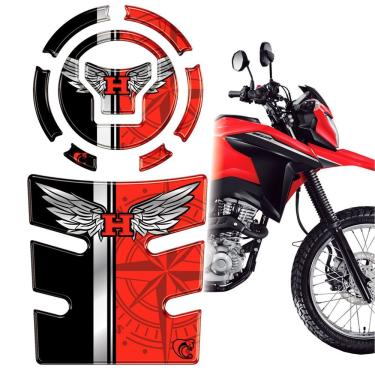 Imagem de Kit Protetor Tanque e Bocal Resinado Honda NXR Bros 160 2025-2026 Preto Resistente UV Teu Adesivo