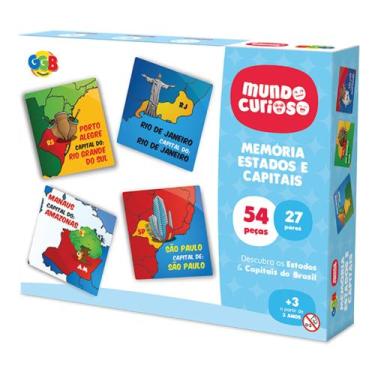 Imagem de Jogo da Memória Educativo Estados e Capitais do Brasil Ref 1030 GGB Br