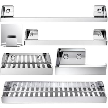 Imagem de Kit Acessórios Para Banheiro Inox 6 Peças Master Slim DF