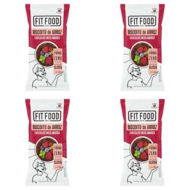 Imagem de Kit 4 Biscoitos de Arroz Fit Food 60g Escolha o Sabor Sabor:Chocolate 