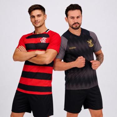 Imagem de Kit 2 Camisas Flamengo Manto e Energia Preto - Braziline, G