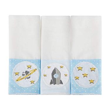 Imagem de Paninho de Boca Com Faixa Bordados Karinho para Bebê 40cm X 40cm Contém 03 Un