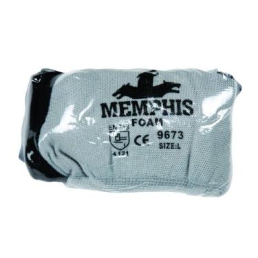 Imagem de Luva Memphis 96731L Flex sem costura de nylon tricotado luvas Memphis com espuma azul látex mergulhado palma e dedos, azul/cinza, grande, 1 par