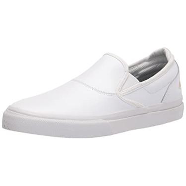 Imagem de Emerica Tênis de skate masculino Wino G6 sem cadarço, Branco/Ouro, 37