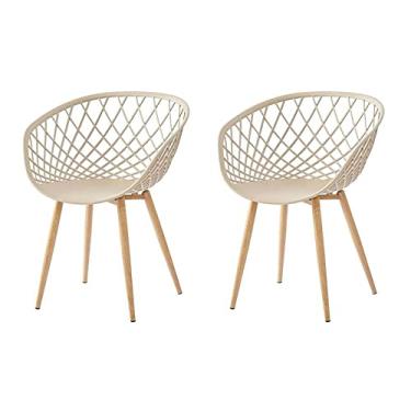 Imagem de Mobly Conjunto 2 Cadeiras New Sidera Moderno Ergonômico Bege