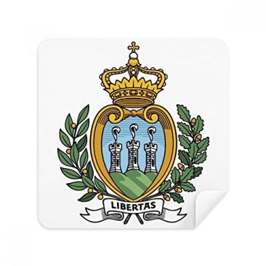 Imagem de San Marino Europa Emblema Nacional de Óculos Pano Limpador de Tela Tecido Camurça Pacote com 2