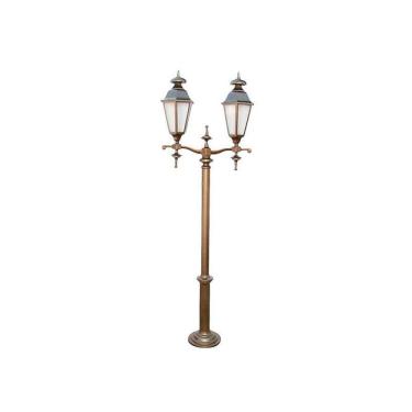 Imagem de Poste Colonial Londres Jardim Alumínio 02 Luminárias 2,52m
