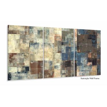 Imagem de Quadro Decorativo Abstrato Marrom Mosaico 3 peças 120x60