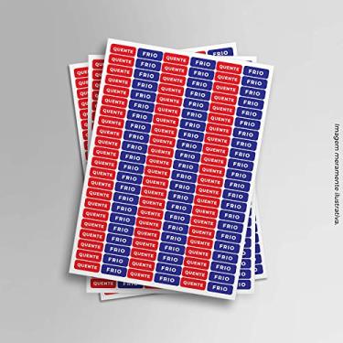 Imagem de Cartela Etiquetas Chuveiro Identificação Adesivo Quente Frio