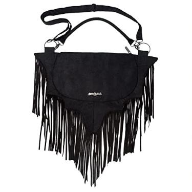 Imagem de kreepsville 666 Bolsa de ombro feminina com franja Bat Wing, Preto, One Size