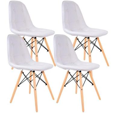 Imagem de Kit 04 Cadeiras Decorativas Eiffel Charles Eames Dsw Botonê E01 Branco