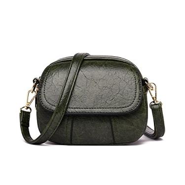 Imagem de Bolsa transversal pequena para mulheres bolsas de ombro de couro simples casual bolsa de ombro leve bolsa de mão, Verde