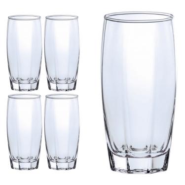 Imagem de 4 Copos de Vidro 370ml Florence Transparente Suco Agua