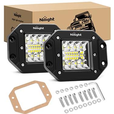 Imagem de Nilight Conjunto de feixe de luz de montagem embutida de LED atualizado, feixe de luz de LED para montagem de grade reversa para caminhão off-road 4 x 4 Jeep, 2 anos de garantia (feixe combo de