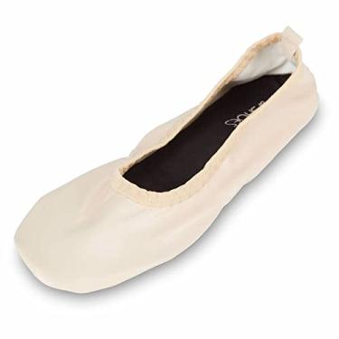 Imagem de Sapatos 18 femininos dobráveis portáteis para viagem balé sapato sem salto com estojo de transporte combinando, Nude 1818a, 5-6