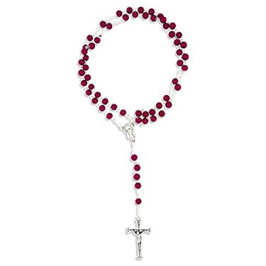 Imagem de Vatican Imports Rosário simples e colorido de 6 mm | 12 cores brilhantes | Joias cristãs texturizadas exclusivas, Vidro Pérola