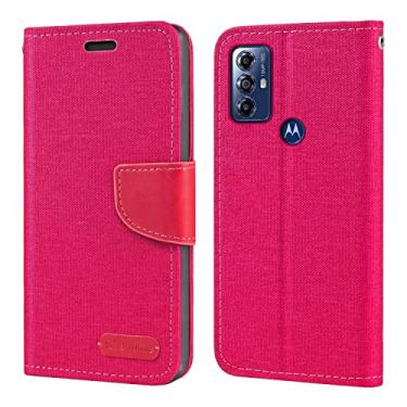 Imagem de Capa para Motorola Moto G Play 2022, capa carteira de couro Oxford com capa traseira de TPU macio capa flip magnética para Motorola Moto G Play 2022 (6,5 polegadas) rosa
