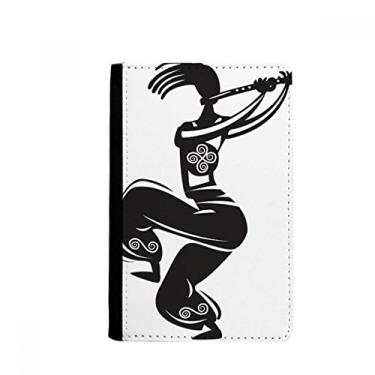 Imagem de Porta-passaporte mexicano Dança comemorativa flauta Mexico Notecase Burse carteira capa porta-cartão, Multicolor