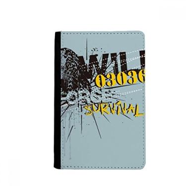 Imagem de Carteira Graffiti Street Amarelo Azul Leopardo Padrão Porta Passaporte Notecase Burse Capa Cartão Bolsa, Multicolor