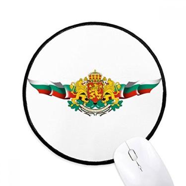Imagem de DIYthinker Mouse pad bandeira nacional da Bulgária tapete redondo para computador