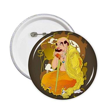 Imagem de Figura Cultura Dezoito Arhats Alfinetes Padrão Emblema Botão Decoração Acessório 5 peças