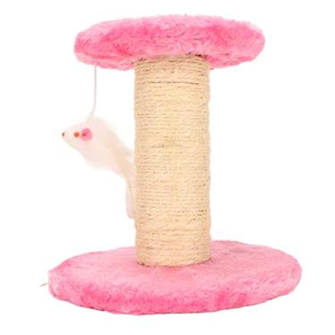 Imagem de Arranhador para Gatos Corda de Sisal de Pelúcia Interativa para Gatos Poste para Arranhar para Gatos Torre de Escalada para Gatos Árvore de Atividades para Gatos Em Ambientes Internos Gatinhos (Rosa)