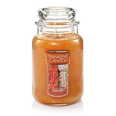 Imagem de Yankee Candle Vela de aromaterapia de pavio único, frasco grande clássico de 623 g com aroma de colheita, mais de 110 horas de tempo de queima, vela de outono perfumada para casa