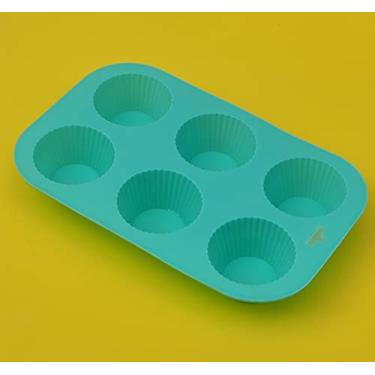 Imagem de Forma De Silicone Para Cupcake Bolo Muffin Empada Assadeiras (Verde)