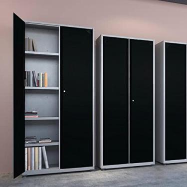 Imagem de Armário para Escritório 2 Portas com Chave Aço 4 Prateleiras Pandin Móveis