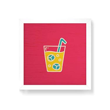 Imagem de Arte Maníacos Quadro decorativo com moldura caixa branca em Madeira - Bebida Suco - 30x30cm