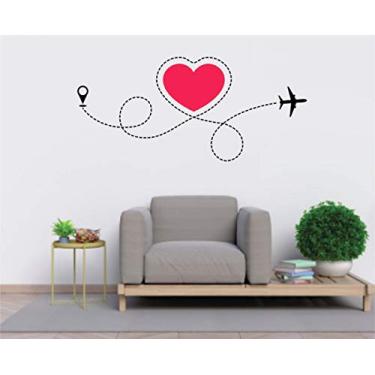 Imagem de Adesivode parede Avião Amo Viajar 110cmx50cm