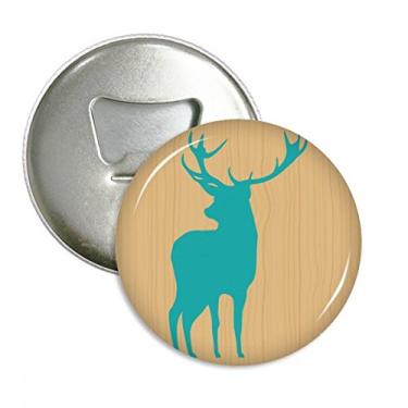 Imagem de Abridor de garrafa de grão de madeira azul veado emblema magnético de geladeira emblema multifuncional