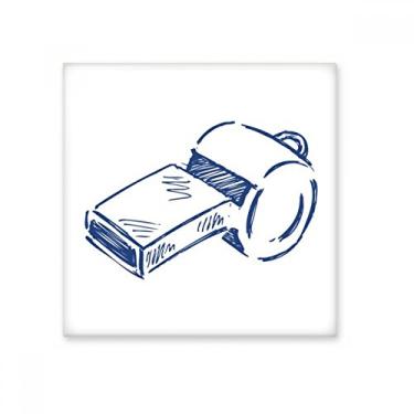 Imagem de Azulejo de futebol de desenho animado apito de futebol azul azulejo brilhante decalque pedra adornada tijolo vitrificado