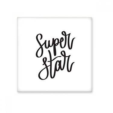 Imagem de Decalque brilhante de azulejo de cerâmica com citação Super Star Art Deco para presente