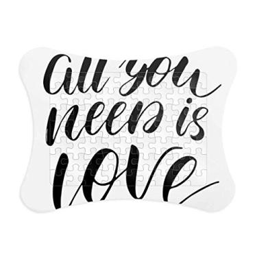 Imagem de All You Need is Love Moldura de quebra-cabeça estilo citação de papel para casa