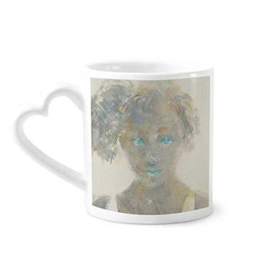 Imagem de Caneca Blue Eye Girl XJJ para pintura a óleo café cerâmica copo de coração de vidro