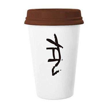 Imagem de Bones Inscriptions Caneca de cachorro do zodíaco chinês Copo de cerâmica Copo de café