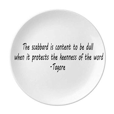 Imagem de Qoutes Prato decorativo de porcelana Salver talheres de jantar para proteger a bainha com frases de cura