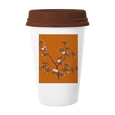 Imagem de Caneca de árvore de cultura verde vermelha com pintura de vidro bebendo cerâmica copo tampa