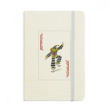 Imagem de Caderno com estampa de cartas de baralho Red Coringa, capa dura de tecido, diário clássico