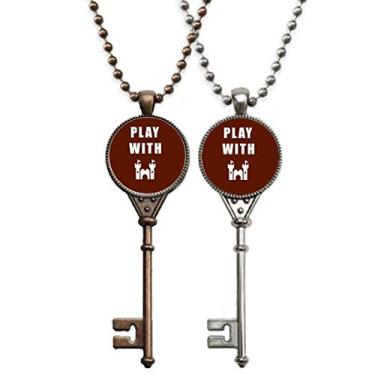 Imagem de OFFbb-USA Castelo Magic Art Deco Presente Fashion Chaveiro Colar Pingente Joias Decoração de Casal