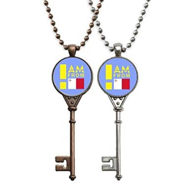 Imagem de OFFbb-USA I Am from Malta Art Deco Presente Fashion Chaveiro Pingente Joias Decoração de Casal