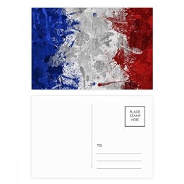 Imagem de Conjunto de cartão postal com bandeira da França e cultura da cidade