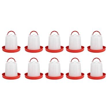 Imagem de Alimentador de galinhas | Bebedouro automático para aves domésticas e alimentador de alimentos | Balde de água Equipamento agrícola para frangos de corte, frangos pequenos (5L)