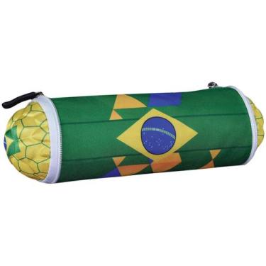 Imagem de Estojo Escolar Bola Brasil Maccabi Art - Verde E Amarelo