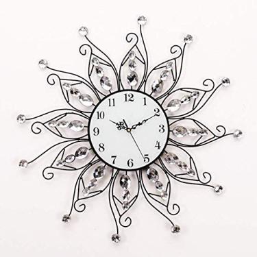 Imagem de Relógio de parede moderno de metal com movimento silencioso Relógio decorativo sofisticado para sala de estar, quarto e escritório