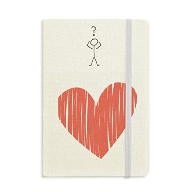 Imagem de Caderno de interrogação de dia dos namorados com grafite de coração A5
