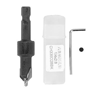 Imagem de Conjunto de Brocas Escareadoras de Madeira, Haste Hexagonal Ajustável, Perfuração Rápida e Limpa, Fluxo de Cavacos Estável, Revestimento à Prova de Ferrugem, Ferramentas para