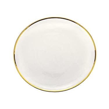 Imagem de Sousplat de Cristal com Borda Dourada Agate 31cm x 2cm - Wolff